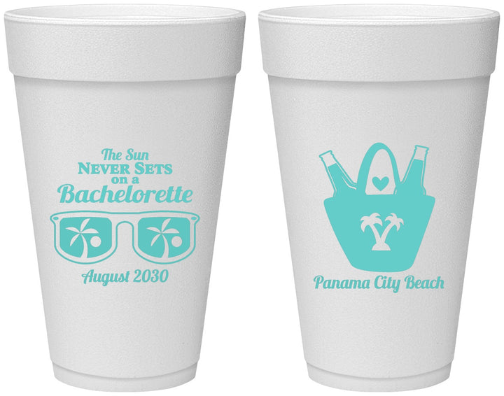 Personalized Bachelorette 20 oz Foam Cups - Beach | 60010