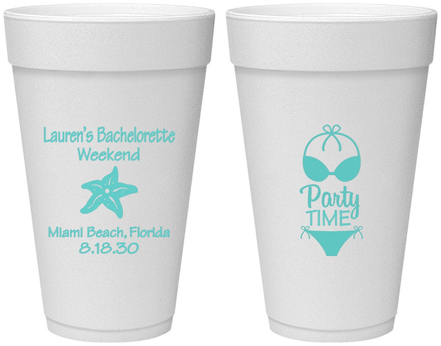 Personalized Bachelorette 20 oz Foam Cups - Bikini | 60027