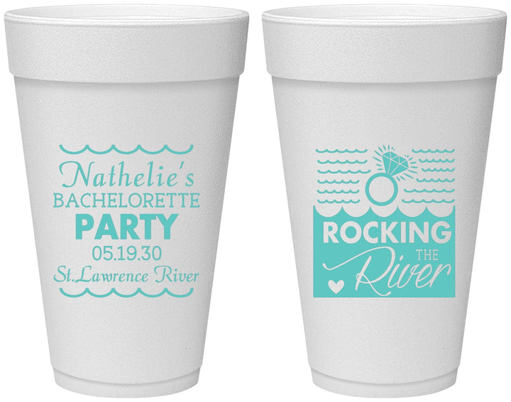 Personalized Bachelorette 20 oz Foam Cups - Rocking The River | 60033