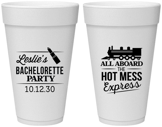 Personalized Bachelorette 20 oz Foam Cups - Hot Mess Express | 60075