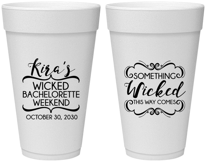 Personalized Bachelorette 20 oz Foam Cups - Something Wicked | 60076