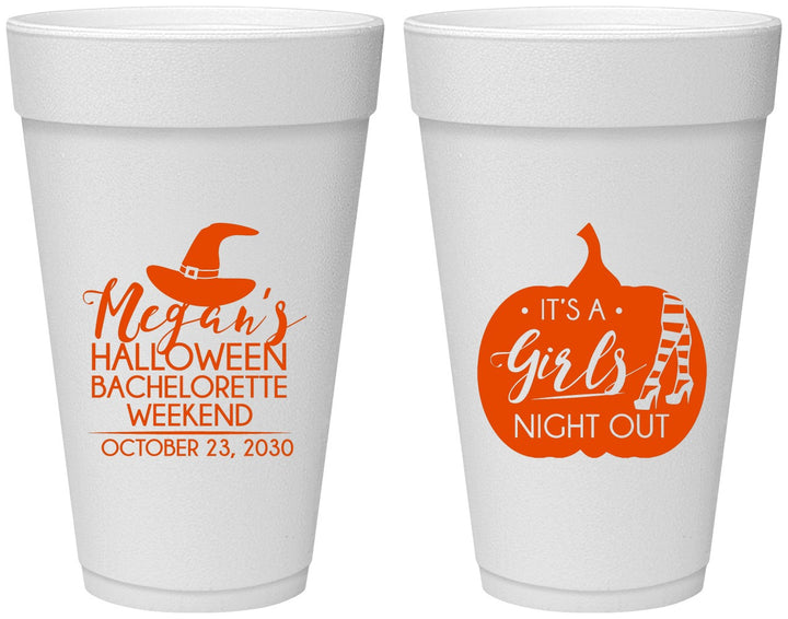 Personalized Bachelorette 20 oz Foam Cups - Halloween Girls Night Out | 60077