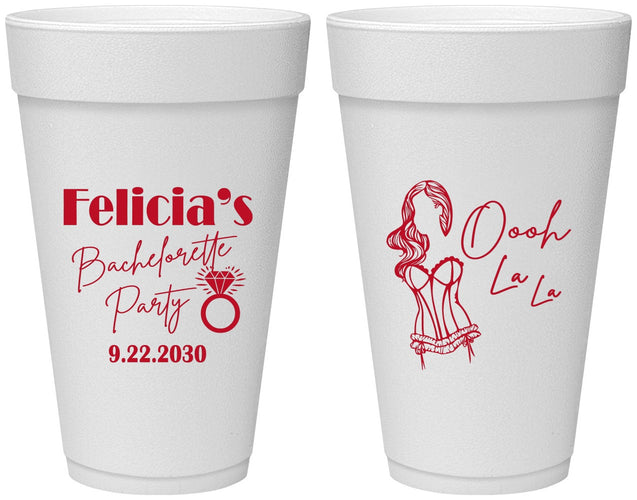 Personalized Bachelorette 20 oz Foam Cups - Paris | 60090