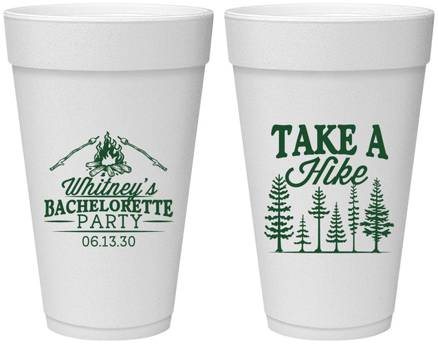 Personalized Bachelorette 20 oz Foam Cups - Camping | 60098