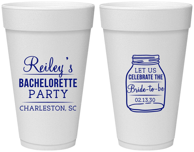 Personalized Bachelorette 20 oz Foam Cups - Bride To Be | 60146