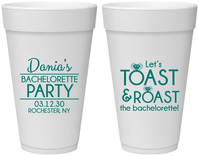 Personalized Bachelorette 20 oz Foam Cups - Toast And Roast | 60153