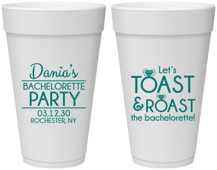 Personalized Bachelorette 20 oz Foam Cups - Toast And Roast | 60153