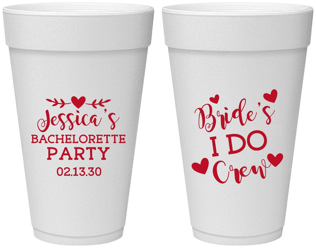 Personalized Bachelorette 20 oz Foam Cups - Brides I Do Crew | 60159