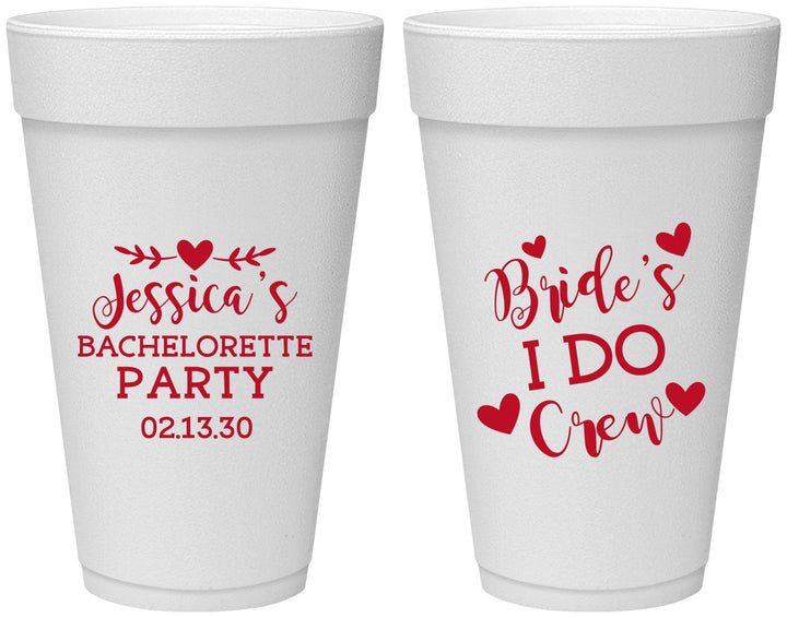 Personalized Bachelorette 20 oz Foam Cups - Brides I Do Crew | 60159