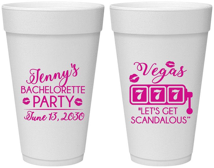 Personalized Bachelorette 20 oz Foam Cups - Las Vegas | 60170