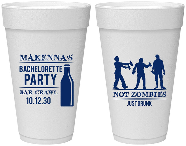 Personalized Bachelorette 20 oz Foam Cups - Zombie | 60173