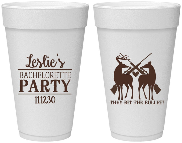 Personalized Bachelorette 20 oz Foam Cups - Hunting | 60187