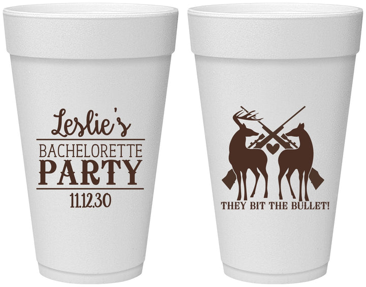 Personalized Bachelorette 20 oz Foam Cups - Hunting | 60187
