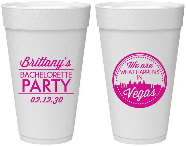 Personalized Bachelorette 20 oz Foam Cups - Las Vegas | 60190