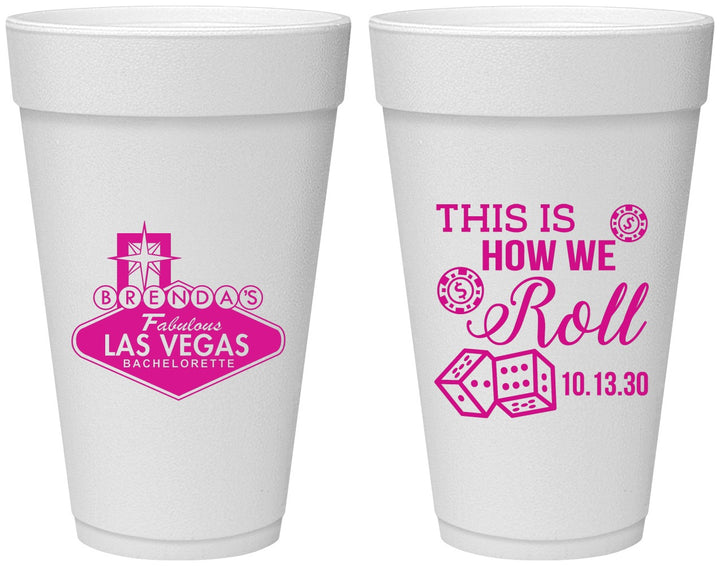 Personalized Bachelorette 20 oz Foam Cups - Las Vegas | 60191