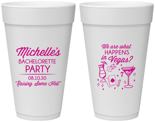 Personalized Bachelorette 20 oz Foam Cups - Las Vegas | 60199