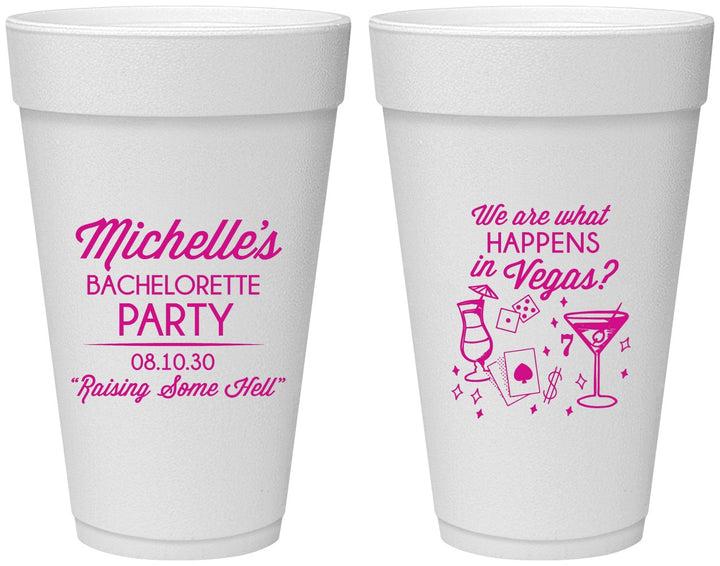 Personalized Bachelorette 20 oz Foam Cups - Las Vegas | 60199