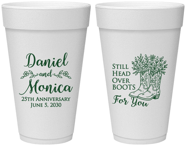 Personalized Anniversary 20 oz Foam Cups - 25th Wedding | 80022