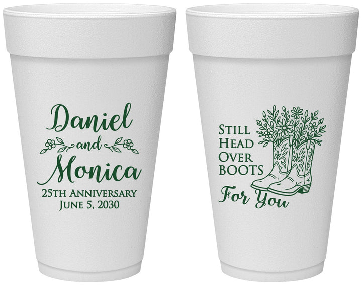 Personalized Anniversary 20 oz Foam Cups - 25th Wedding | 80022