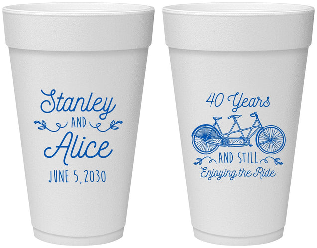 Personalized Anniversary 20 oz Foam Cups - Cheers To 40 Years | 80025