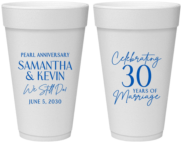 Personalized Anniversary 20 oz Foam Cups - 30 Years Of Marriage | 80033