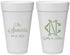 Personalized Wedding 20 oz Foam Cups - Two Letter Monogram | 808