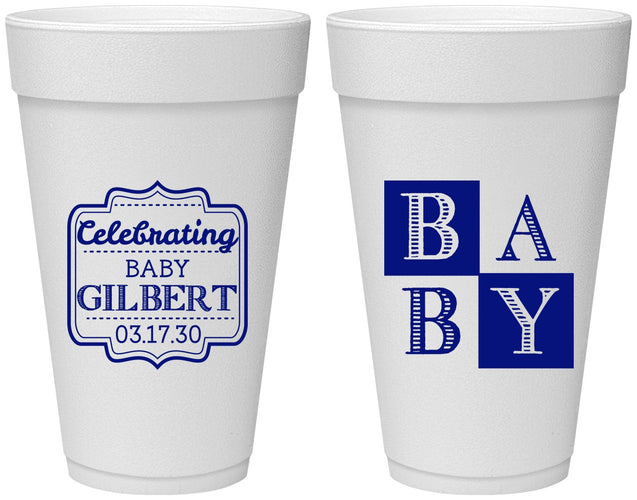 Personalized Baby Shower 20 oz Foam Cups - Celebrating | 90029