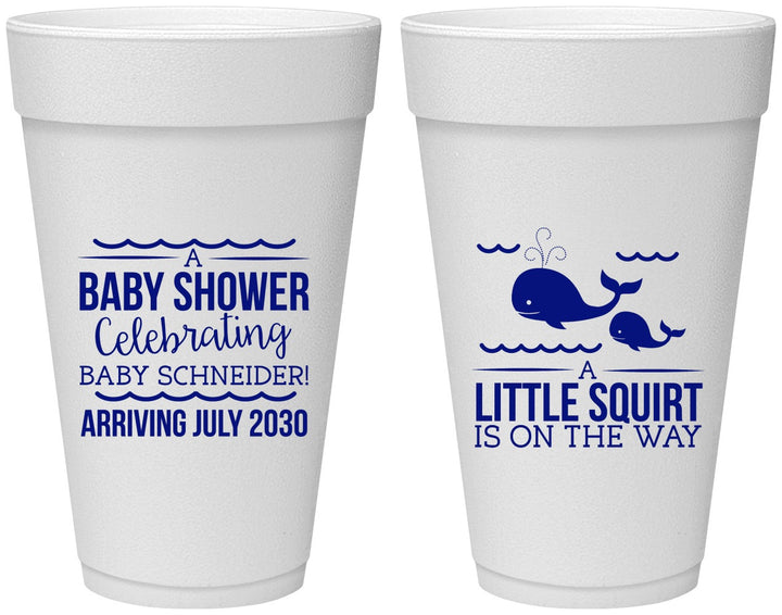 Personalized Baby Shower 20 oz Foam Cups - Mermaid On Her Way | 90044
