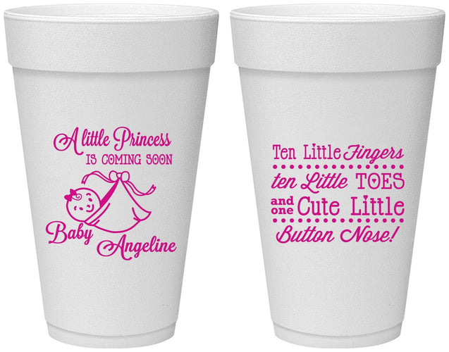 Personalized Baby Shower 20 oz Foam Cups - Little Princess | 90066