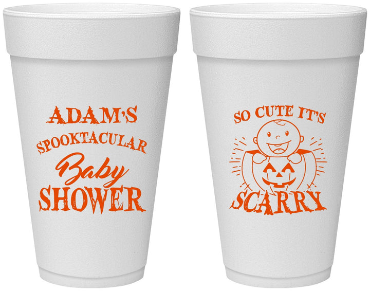 Personalized Baby Shower 20 oz Foam Cups - So Cute Halloween | 90088