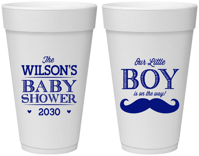 Personalized Baby Shower 20 oz Foam Cups - Little Boy | 90092