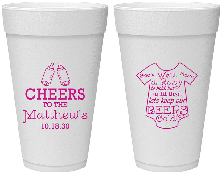 Personalized Baby Shower 20 oz Foam Cups - Bottle | 90094