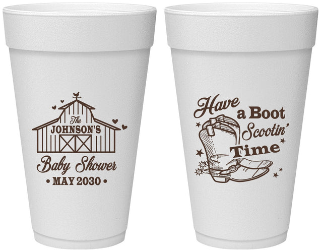 Personalized Baby Shower 20 oz Foam Cups - Farm Country | 90107