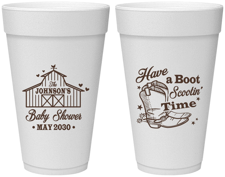 Personalized Baby Shower 20 oz Foam Cups - Farm Country | 90107