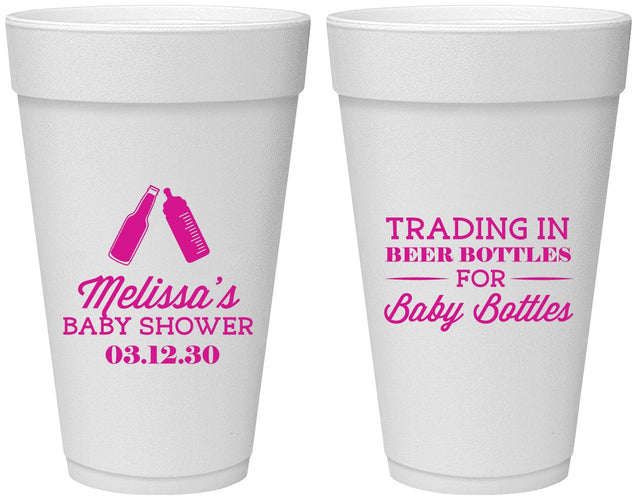 Personalized Baby Shower 20 oz Foam Cups - Bottles | 90115