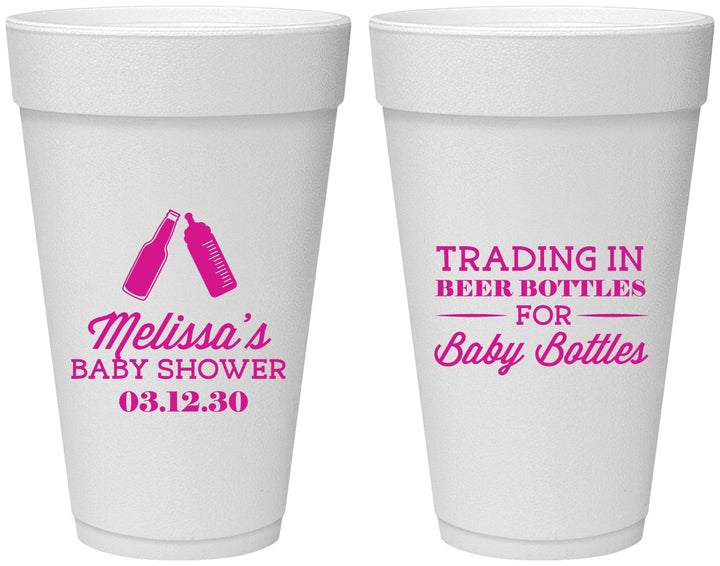 Personalized Baby Shower 20 oz Foam Cups - Bottles | 90115
