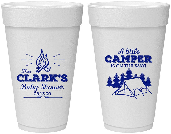 Personalized Baby Shower 20 oz Foam Cups - Little Camper | 90129