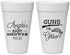 Personalized Baby Shower 20 oz Foam Cups - Guns Or Glitter | 90130