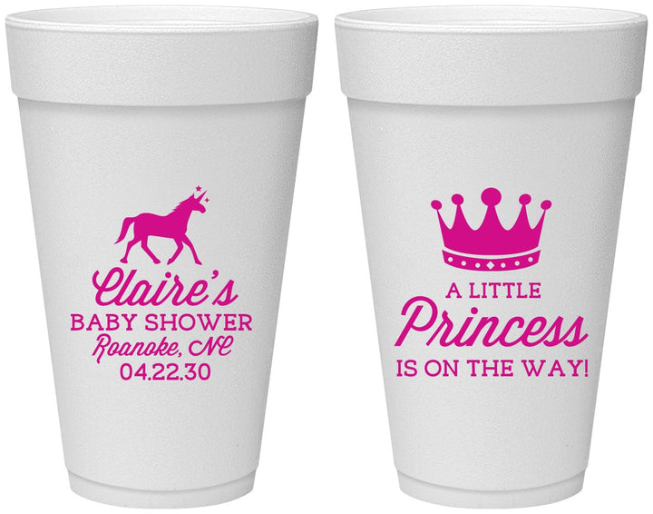 Personalized Baby Shower 20 oz Foam Cups - Little Princess | 90174