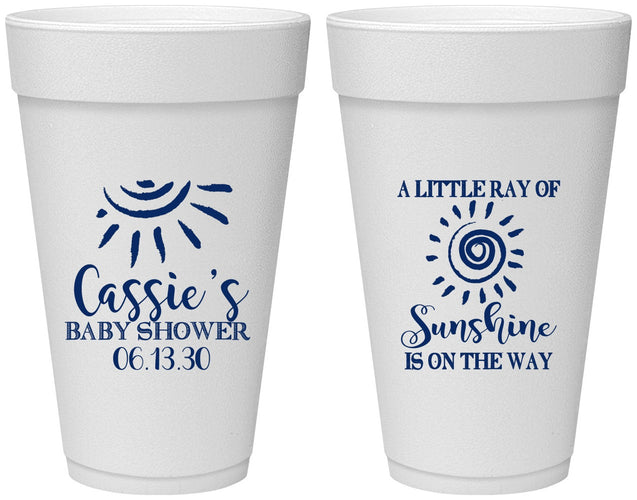 Personalized Baby Shower 20 oz Foam Cups - Sunshine | 90179