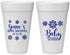 Personalized Baby Shower 20 oz Foam Cups - Christmas Snowflakes | 90192