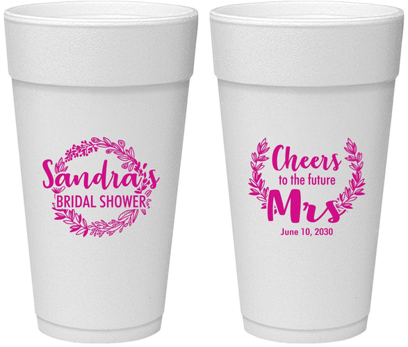 Personalized Bridal Shower 24 oz Foam Cups - Future Mrs | 100015