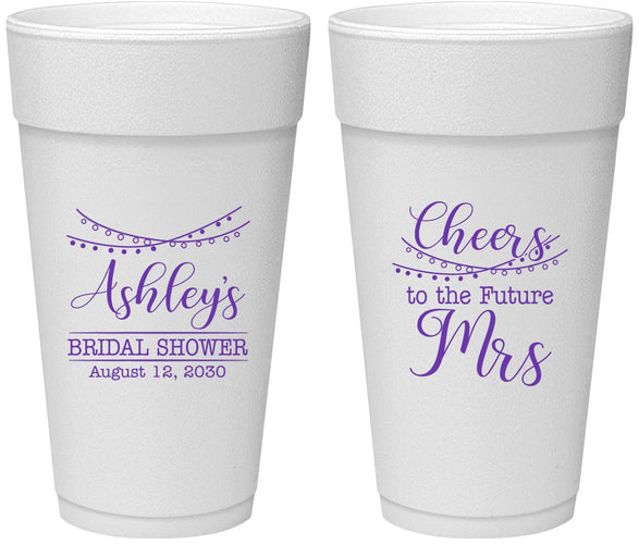 Personalized Bridal Shower 24 oz Foam Cups - Future Mrs | 100018