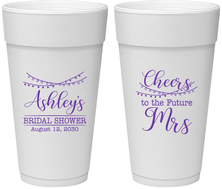 Personalized Bridal Shower 24 oz Foam Cups - Future Mrs | 100018