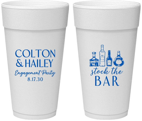 Personalized Engagement 24 oz Foam Cups - Stock The Bar | 10005