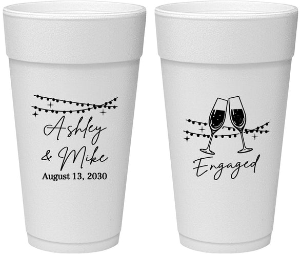 Personalized Engagement 24 oz Foam Cups - Engaged | 10007