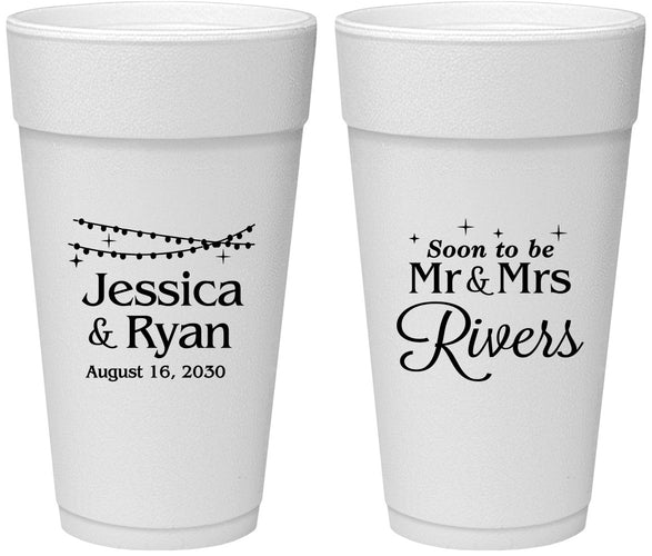Personalized Engagement 24 oz Foam Cups - Soon To Be Mr And Mrs | 10008