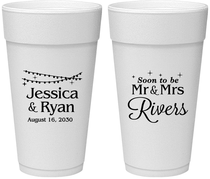 Personalized Engagement 24 oz Foam Cups - Soon To Be Mr And Mrs | 10008