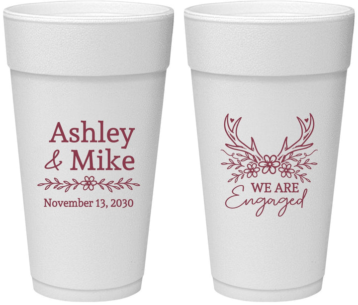 Personalized Engagement 24 oz Foam Cups - We Are Engaged | 10009