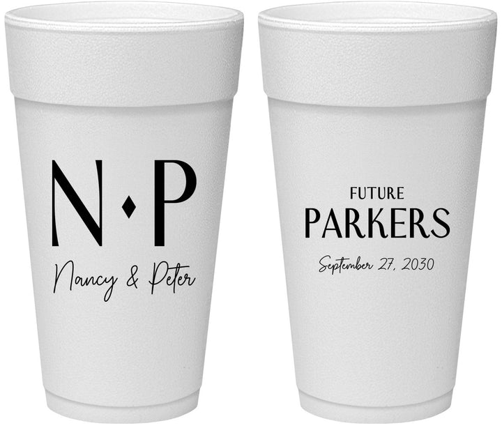 Personalized Engagement 24 oz Foam Cups - Future | 10010